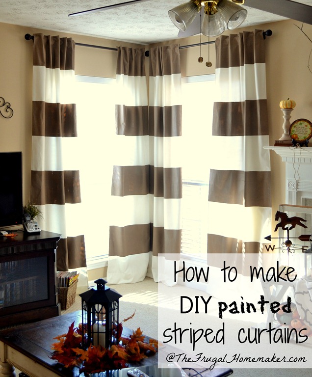 DIY Painted Striped Curtains (yes, I painted my curtains!)