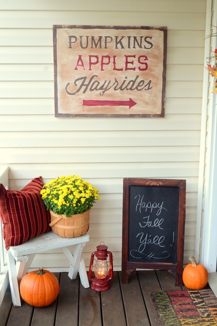 DIY Rustic Fall Sign with Chalky Finish paint