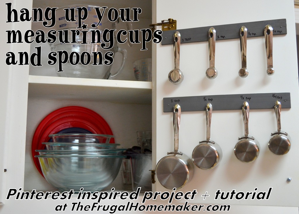 Hubby hung my All Clad measuring cups inside the pantry door! No