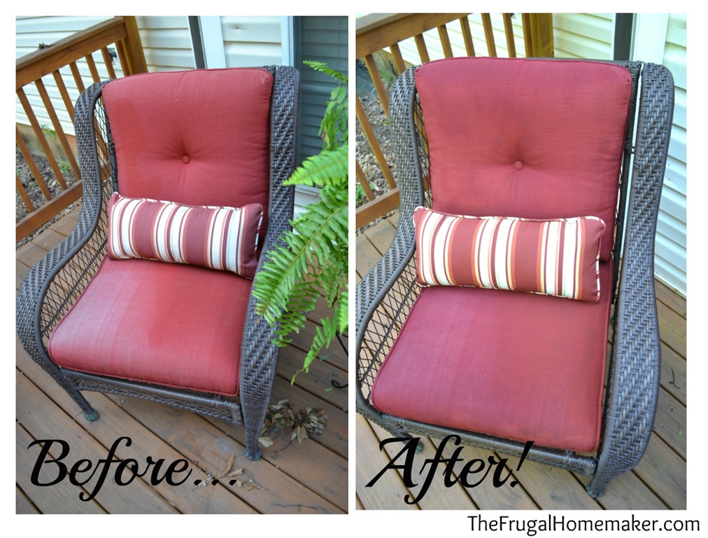 Faded Chair Cushions Refreshed With, Spray Paint Patio Furniture Cushions