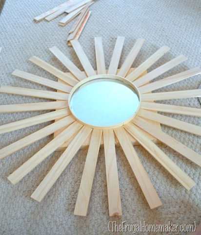 how to make DIY sunburst mirror