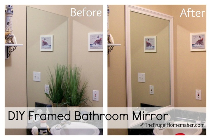 Framed bathroom mirror
