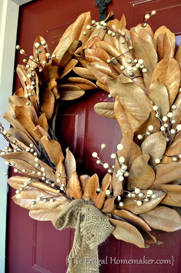 magnolia wreath - 20 things I love about fall