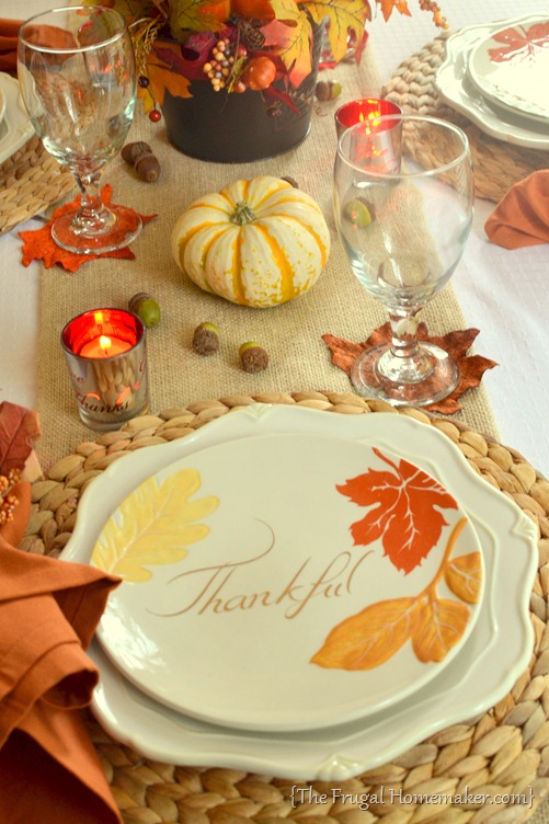 Fall table with Better Homes and Gardens dishes