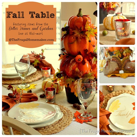 Fall Table @ TheFrugalHomemaker.com