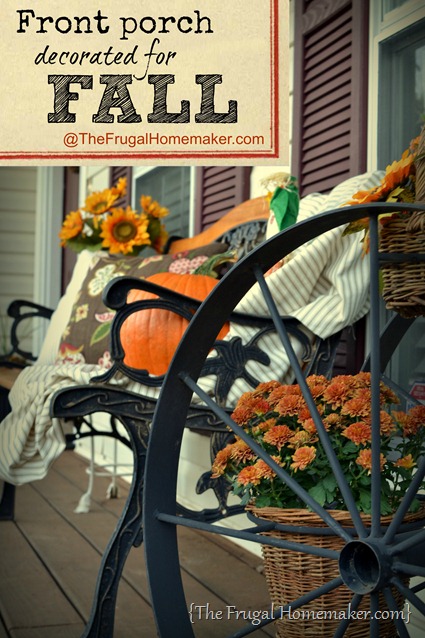 Front porch decorated for FALL