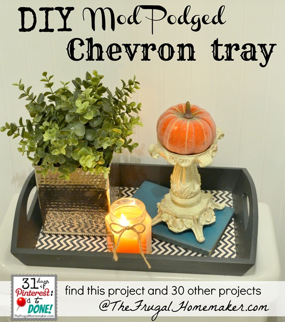 DIY Modpodged Chevron Tray