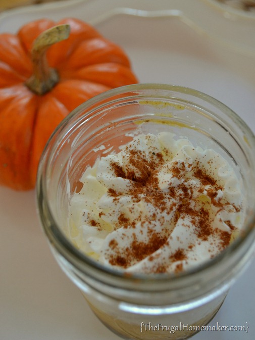 Pumpkin Cream Pie (served in individual mason jars)