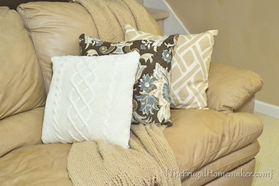 DIY Upcycled Sweater pillow tutorial