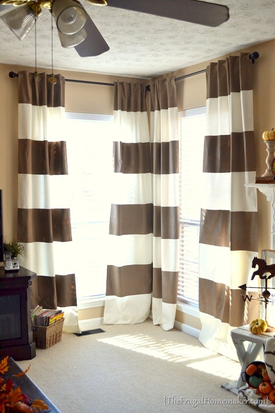 DIY painted striped curtains