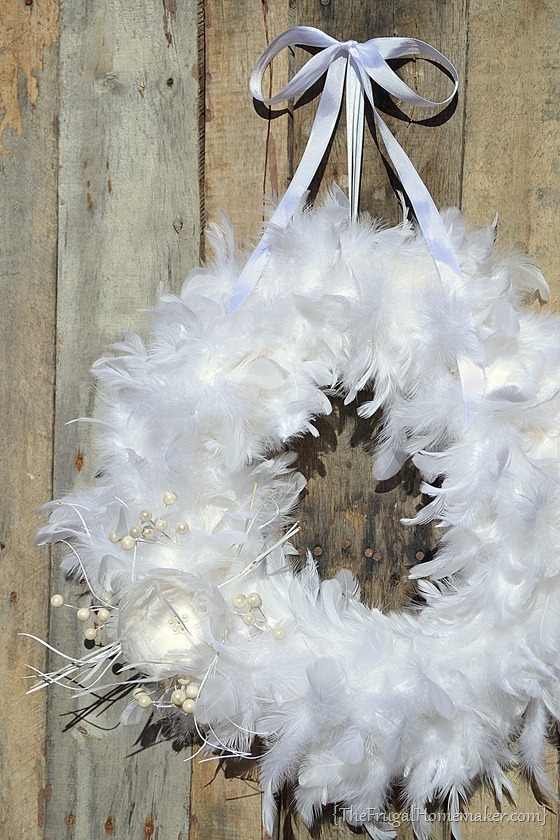 Winter White Feather Wreath