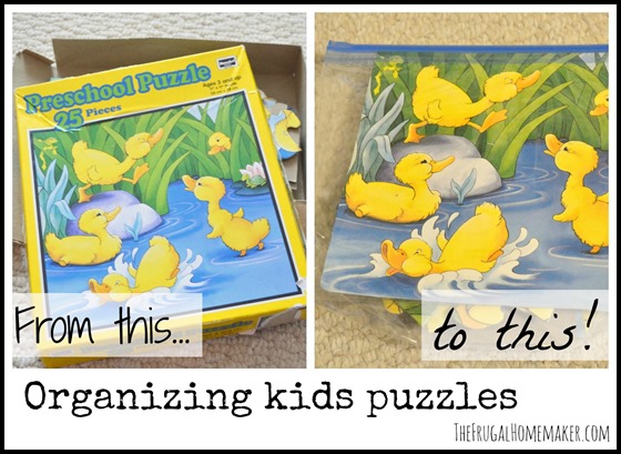 Organizing kids puzzles