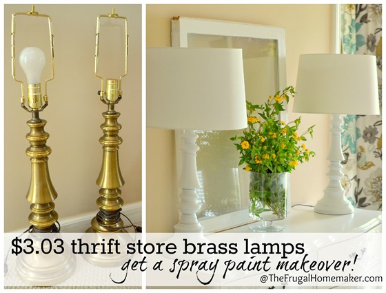 Spray painted brass lamps