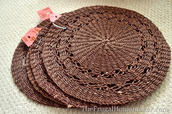 brown placemats