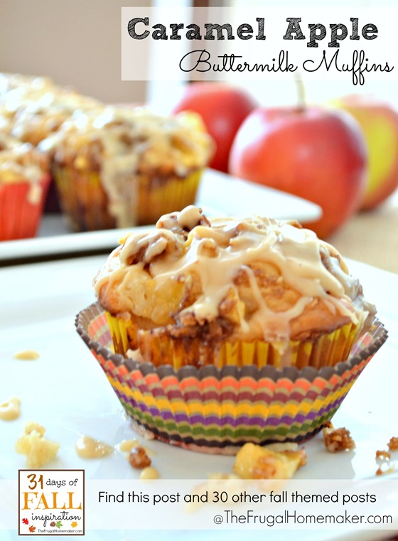 31 Days of Fall Inspiration - Caramel Apple Buttermilk Muffins