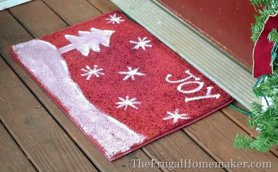 Easy painted Christmas door mat