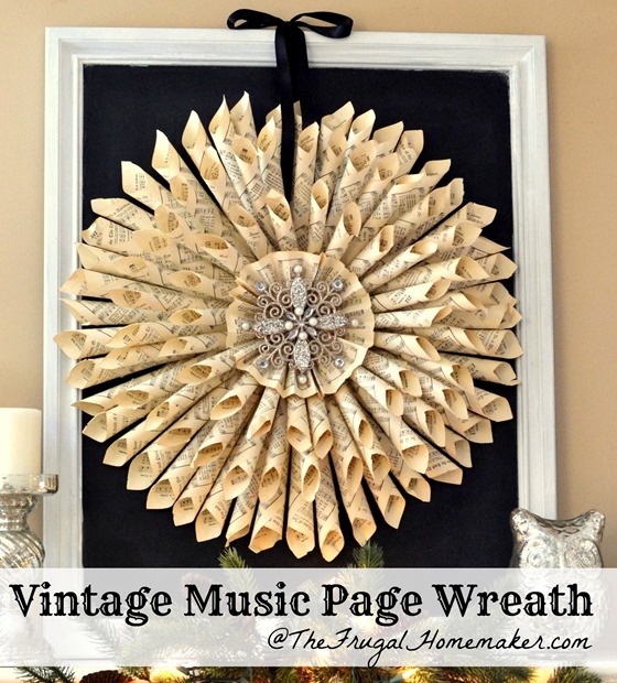Vintage Music Page Wreath