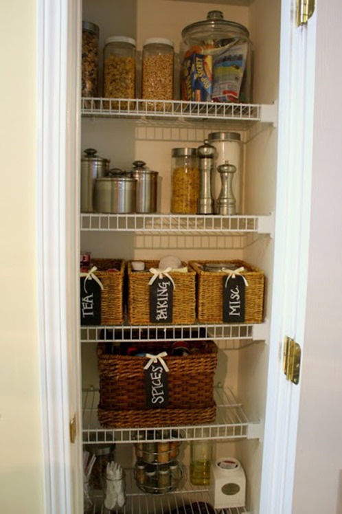 baskets in pantry