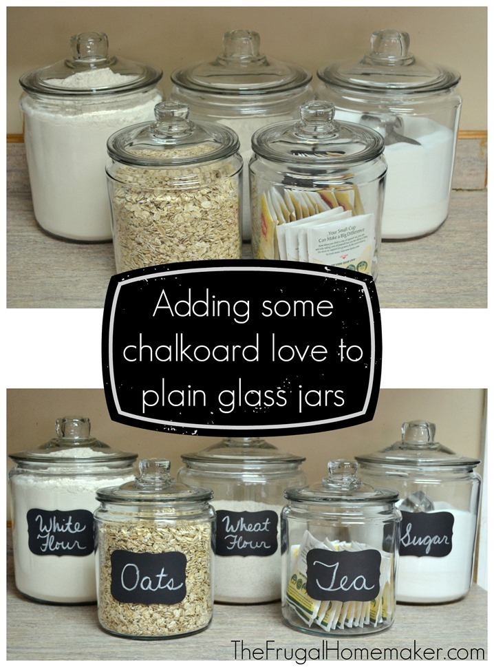 Adding some chalkboard love to plain glass jars