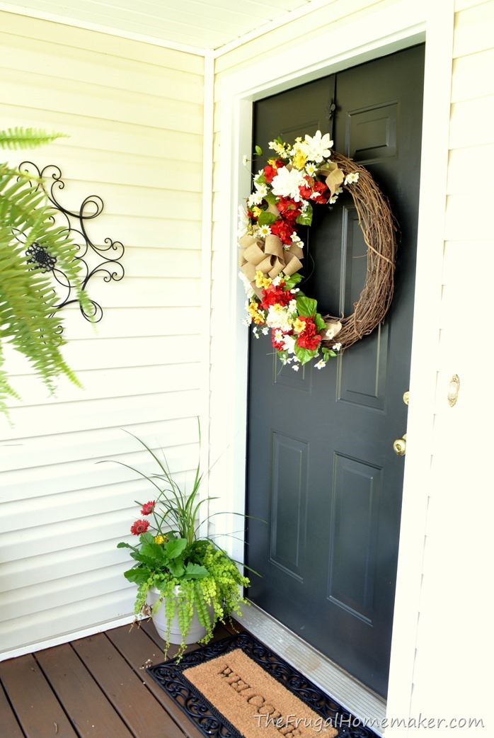 Red and yellow summer wreath