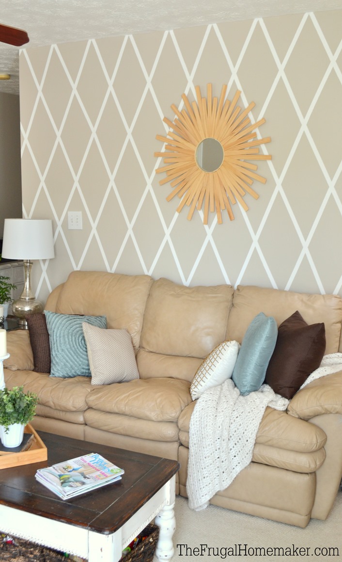 painted diamond accent wall
