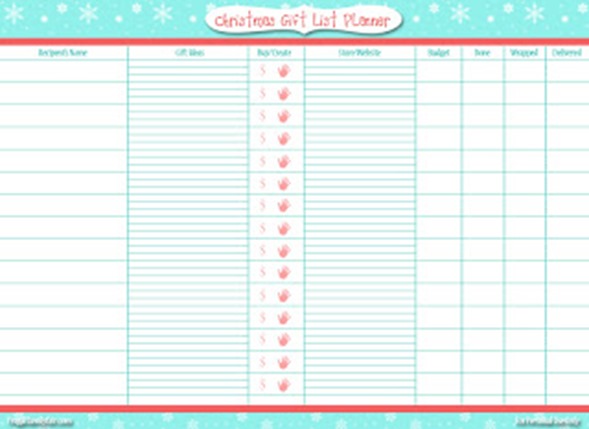 Christmas Gift List Planner Red and Blue