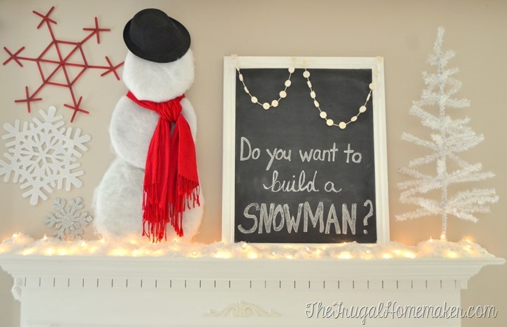 Do You Want to Build a Snowman Winter Mantel
