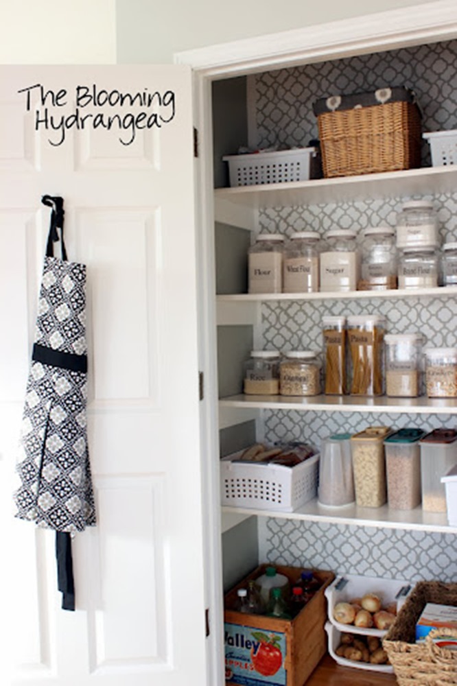 apron hung on hook in pantry