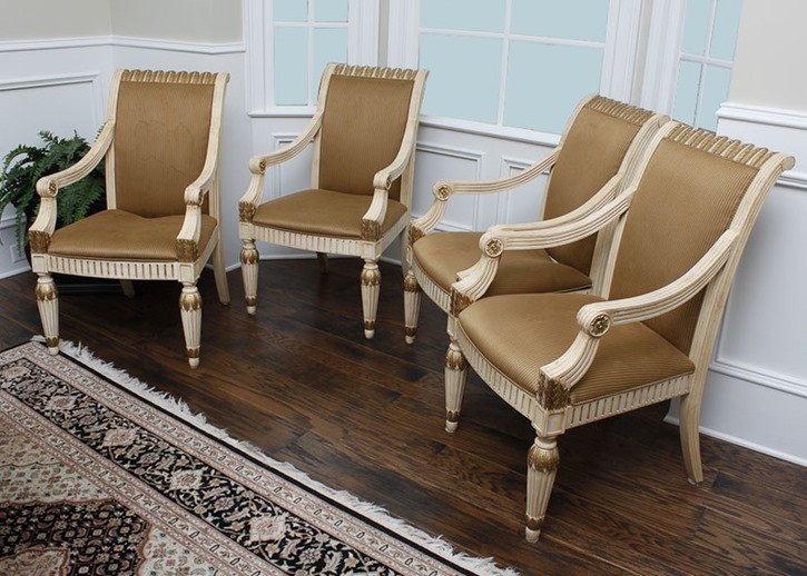 four dining armchairs