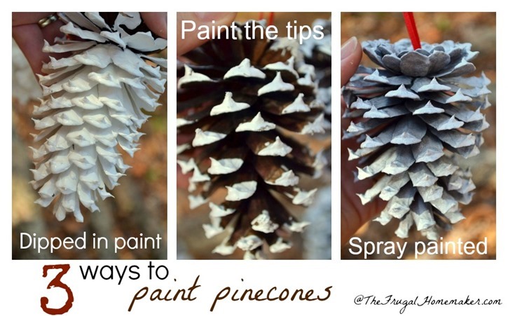 Painted pinecones