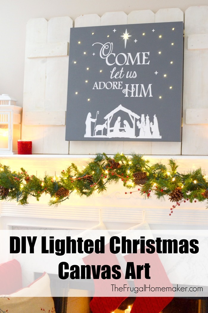 DIY Lighted Christmas Canvas Art