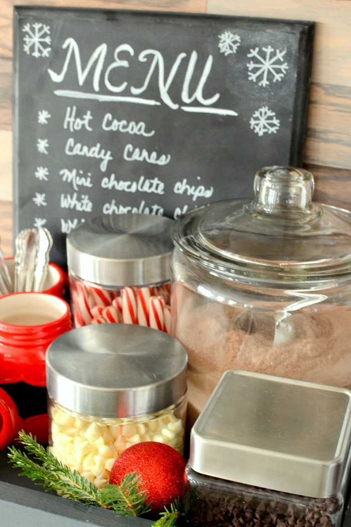 Hot chocolate station in the kitchen