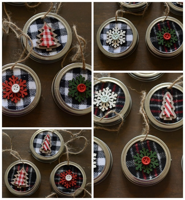 Mason Jar Lid Ornaments