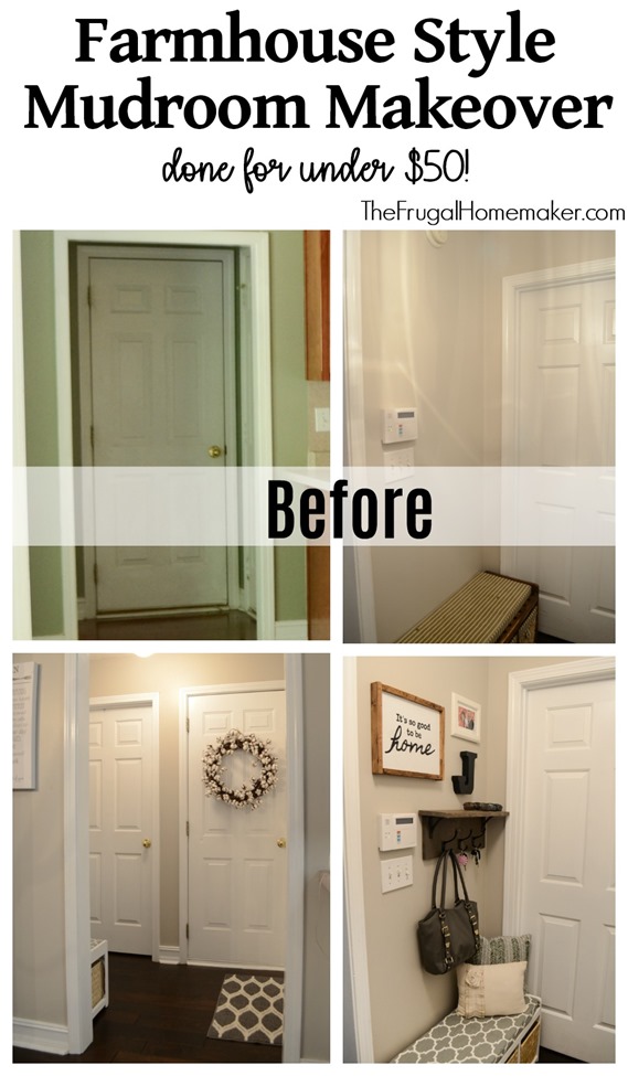 Farmhouse Style Mudroom makeover (done for under $50!)