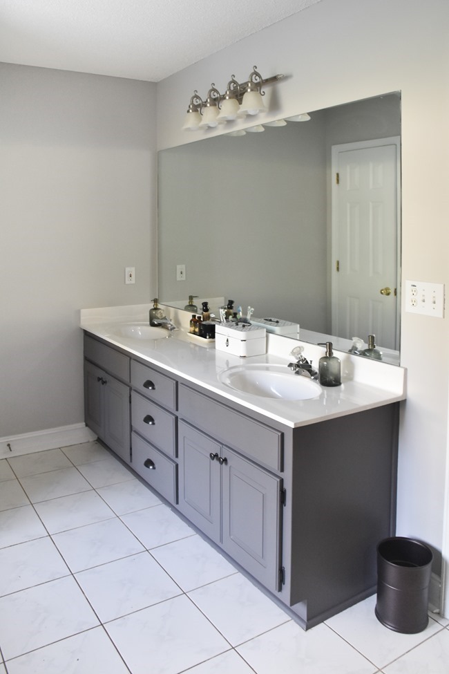 Master Bathroom vanity painted gray (4 of 9)