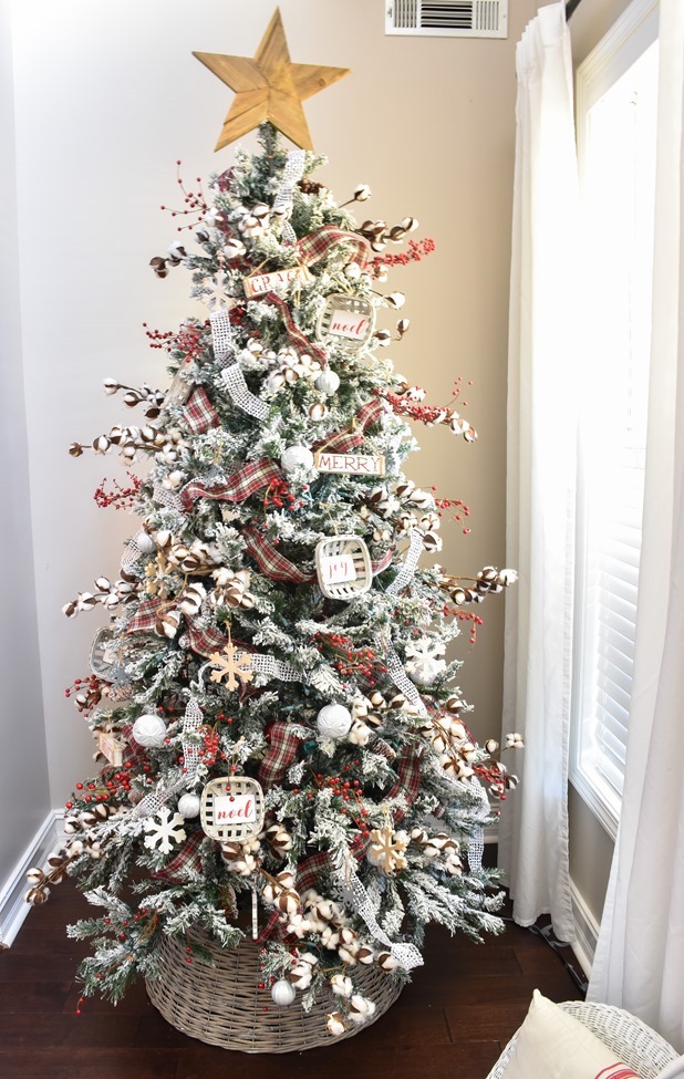 Plaid Farmhouse Christmas Tree and Mantel (24 of 43)