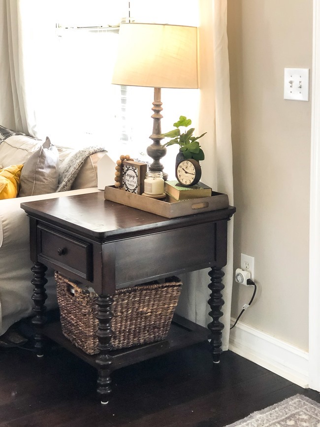 End table makeover with milk paint and stain-2