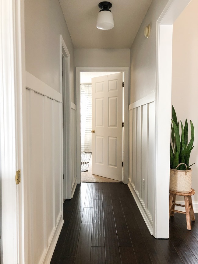 How to install board and batten trim in a hallway-14