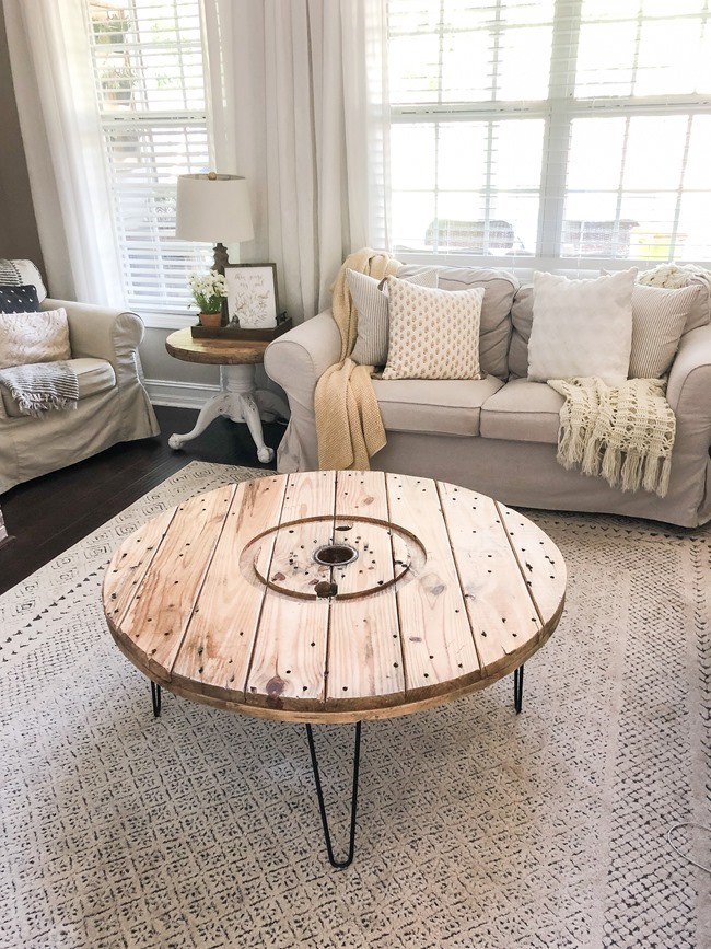 Transformation! Coffee table made out of a GIANT Spool (DIY) 